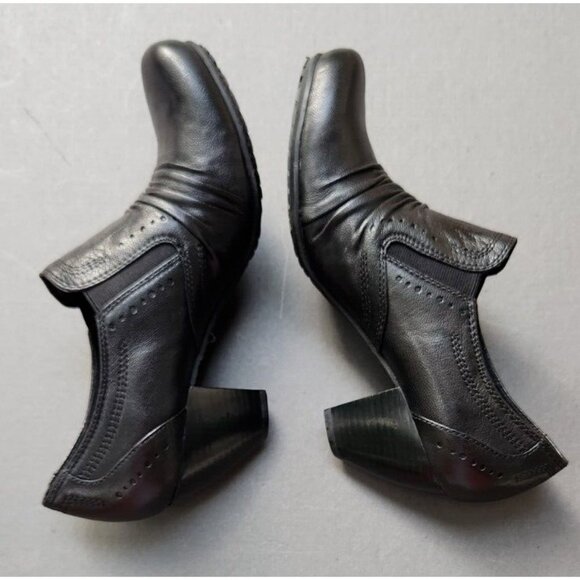 Bare Traps Shoes Womens 9.5 Treasure Black Leather Bootie Slip On Baretraps - Picture 6 of 15